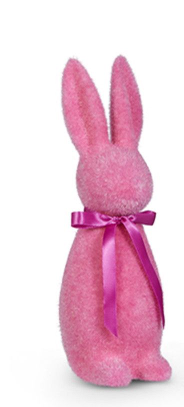 Bright Flocked Bunny, Color: Pink