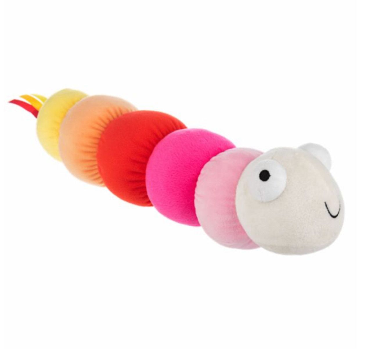Wiggles Worm with Rattle + Squeaker, Color: Pink
