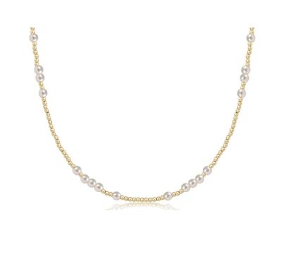 15&quot; Hope Unwritten Gold  Pearl Choker