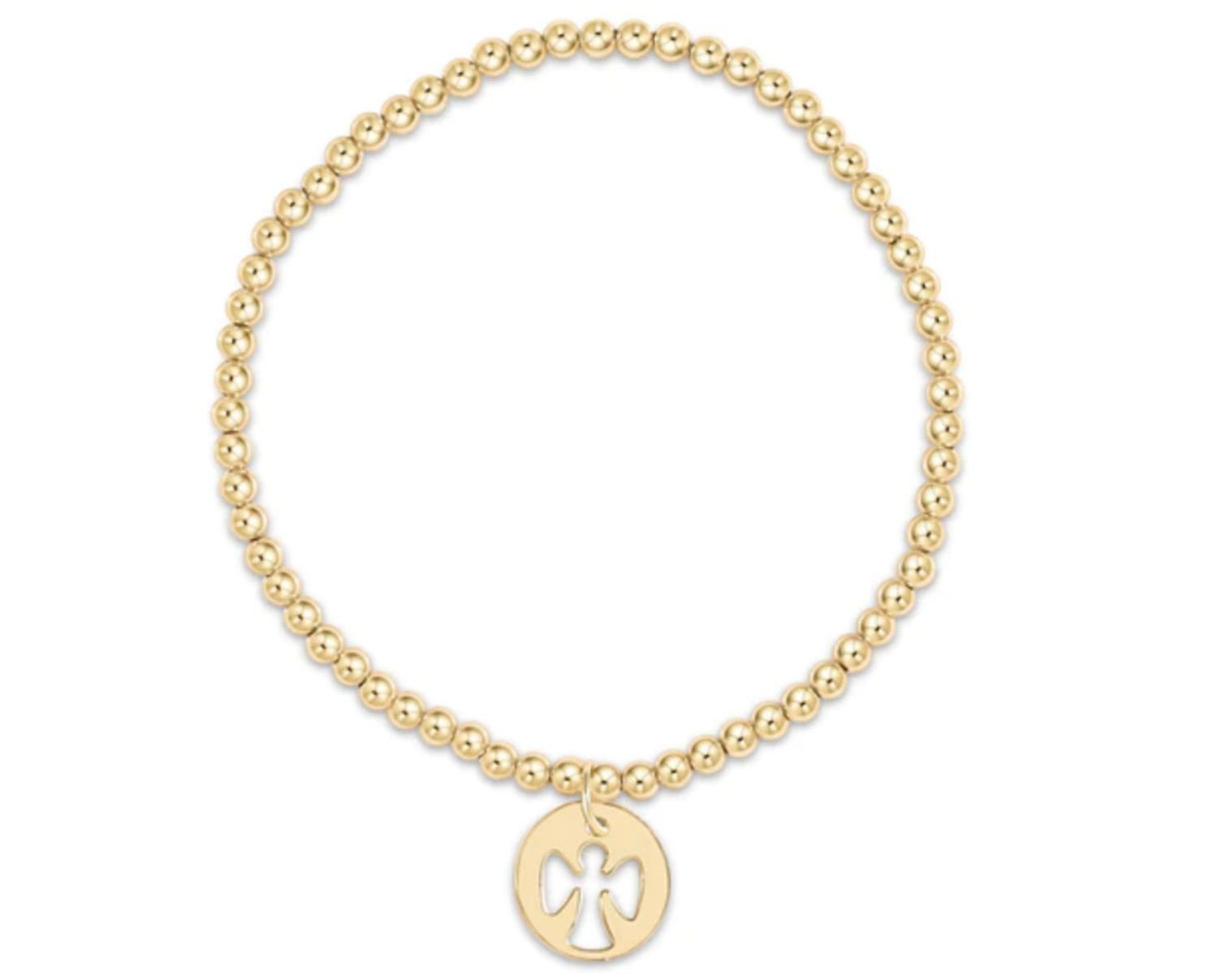 Enewton EXTENDS Classic Gold 3mm Bead Bracelet Guardian Angel Gold Disc