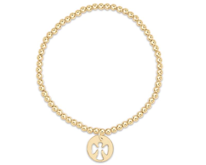 Enewton EXTENDS Classic Gold 3mm Bead Bracelet Guardian Angel Gold Disc