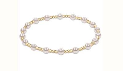 EGIRL Classic Sincerity Pattern 4mm Bead Bracelet Pearl