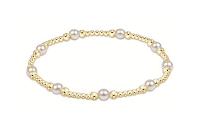 Classic Purpose Pattern 4mm Bead Bracelet Pearl