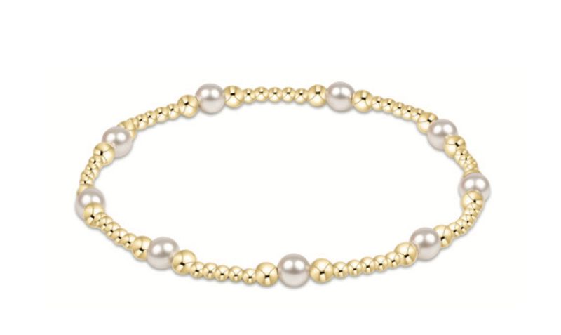 Classic Purpose Pattern 4mm Bead Bracelet Pearl