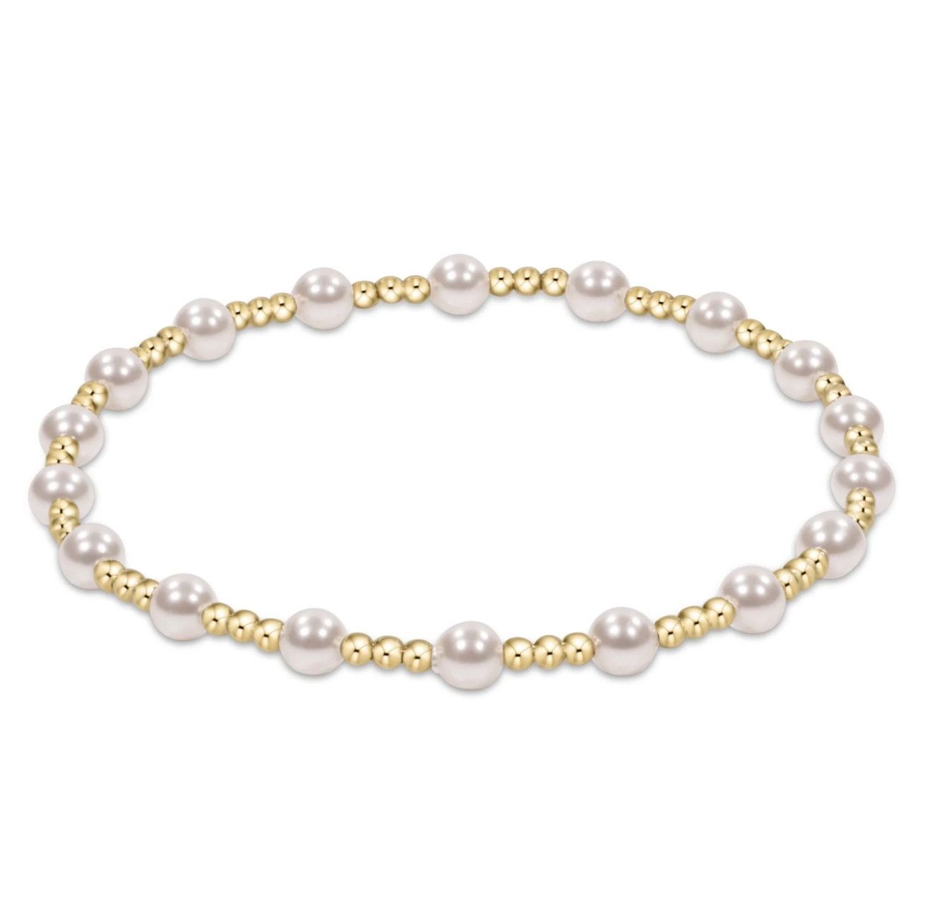 Classic Sincerity Pattern 4mm Bead Bracelet Pearl