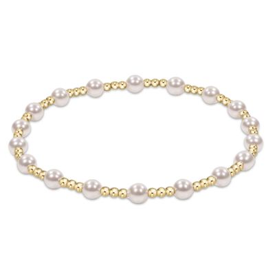 Classic Sincerity Pattern 4mm Bead Bracelet Pearl