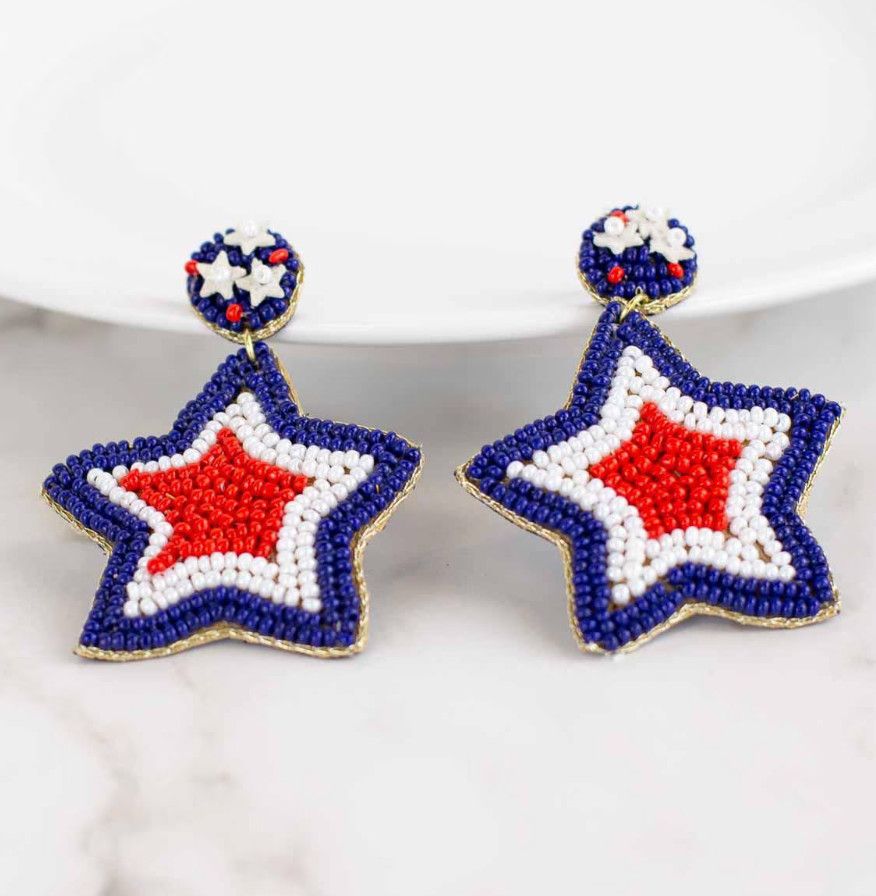 Firework Star Beaded Earrings
