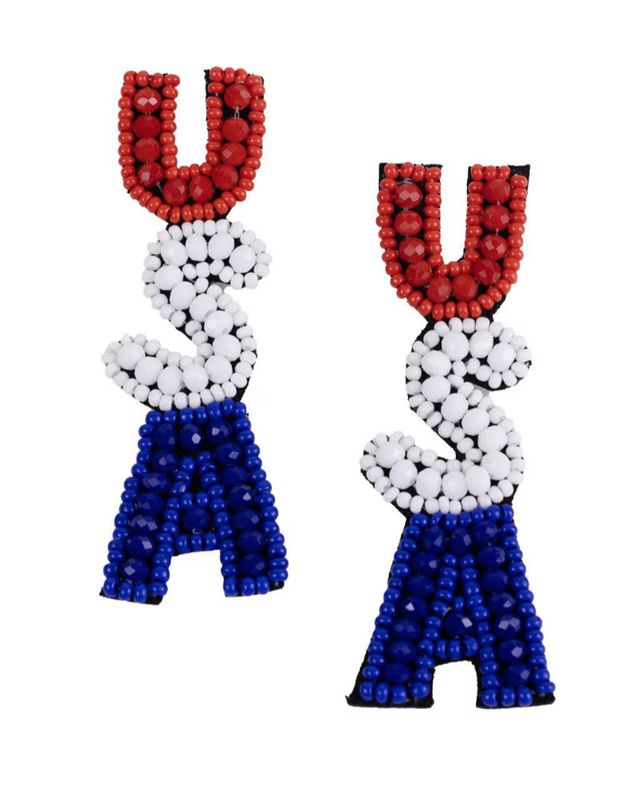 USA Beaded Earrings