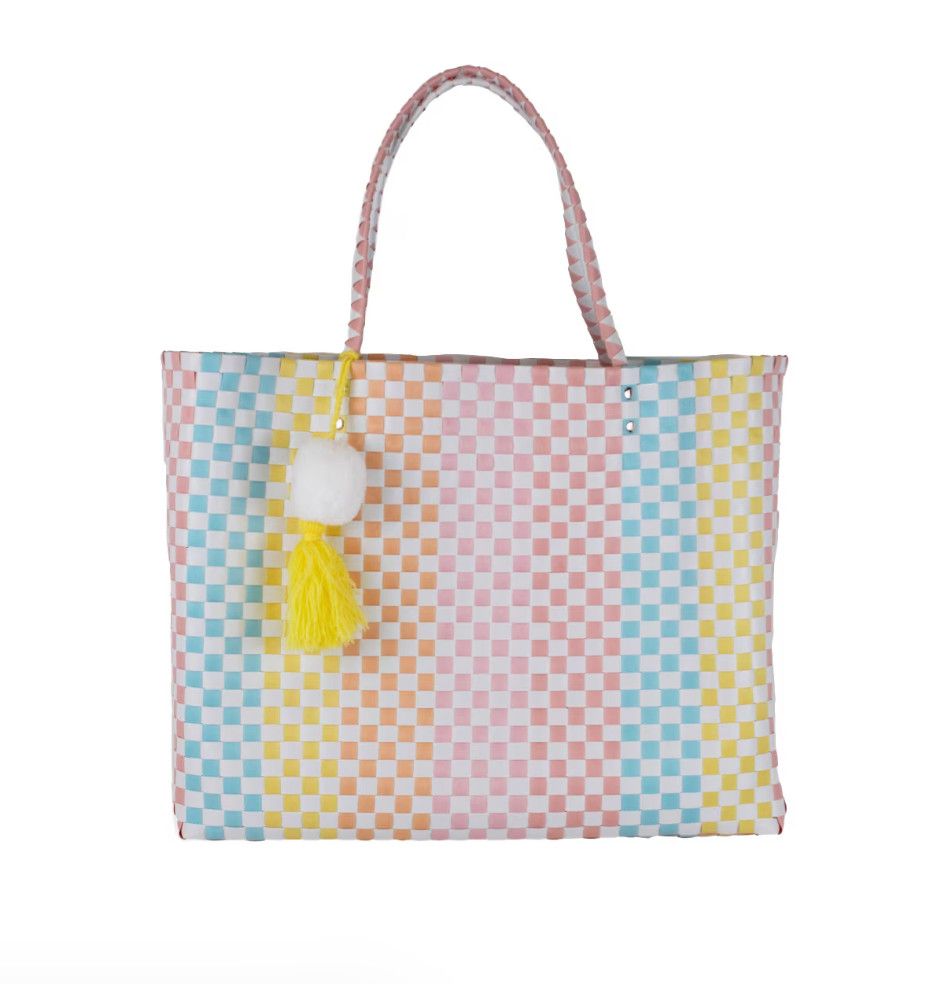 The Sabrina Woven Tote | Multi + White