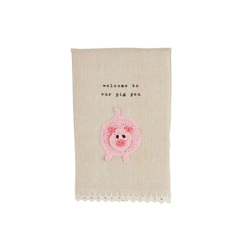 Pig Pen Farm Crochet Tea Towel