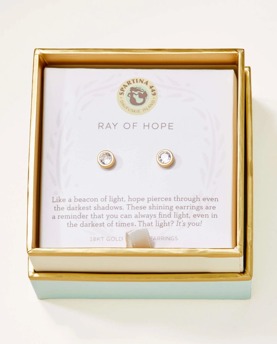 SLV Ray of Hope/Gem Stud Earrings, Color: Gold