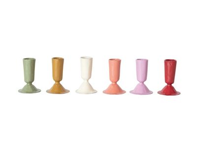 Enameled Metal Taper Holder Short
