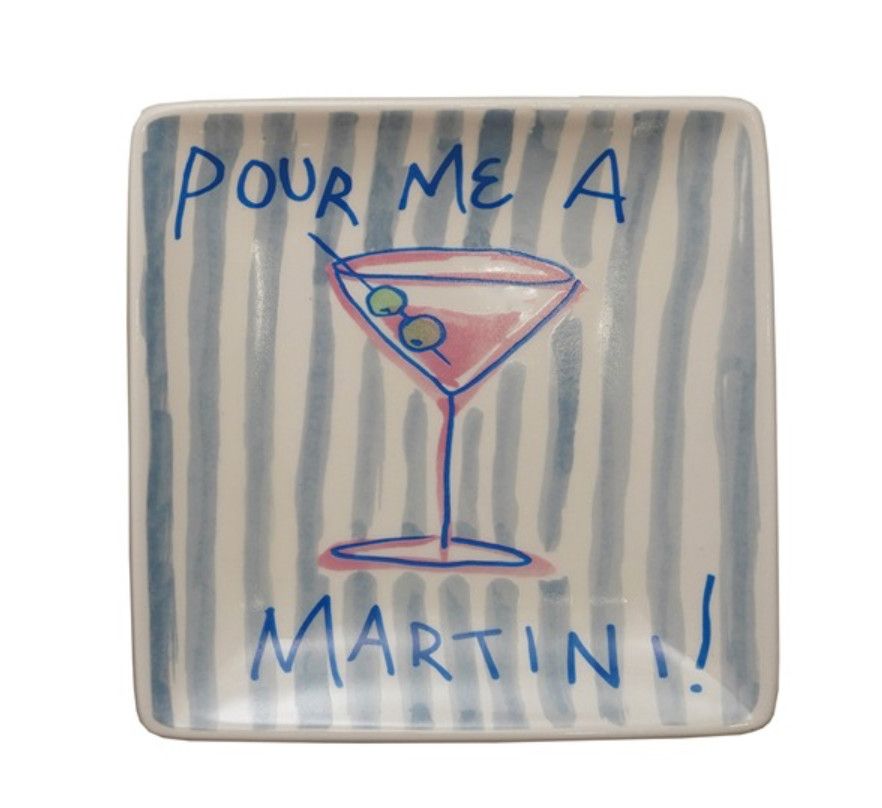 Bar Fly Stoneware Trinket Dish, Style: Martini