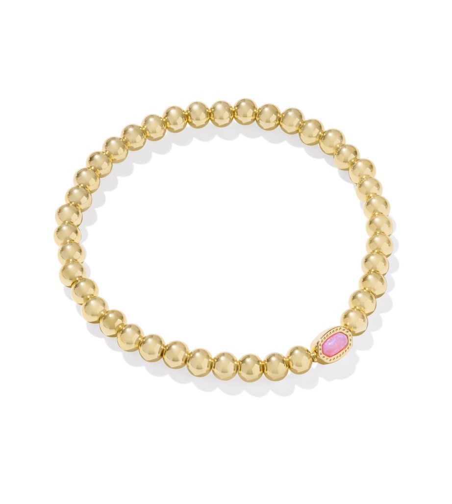 The Mini Elaina Stretch Bracelet Gold Carnation Opal