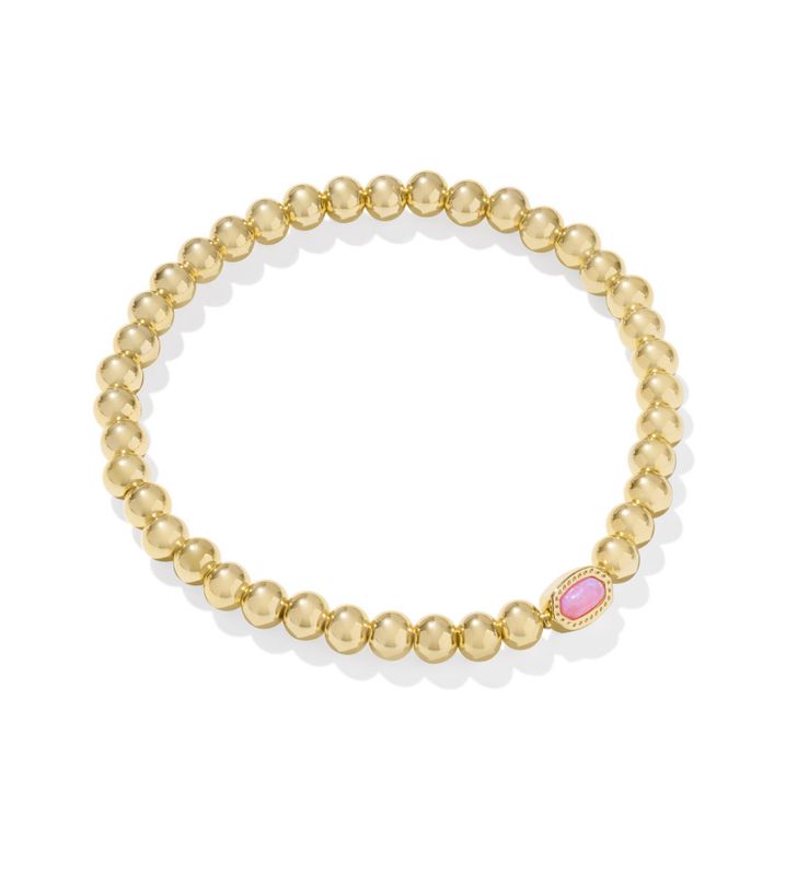 The Mini Elaina Stretch Bracelet Gold Carnation Opal