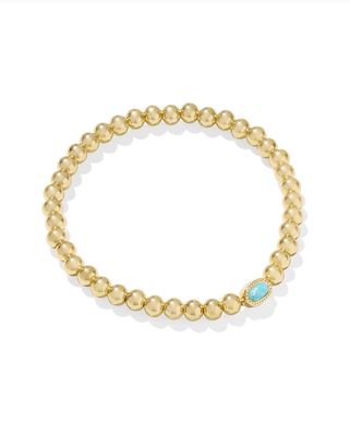 The Mini Elaina Stretch Bracelet Gold Teal Opal