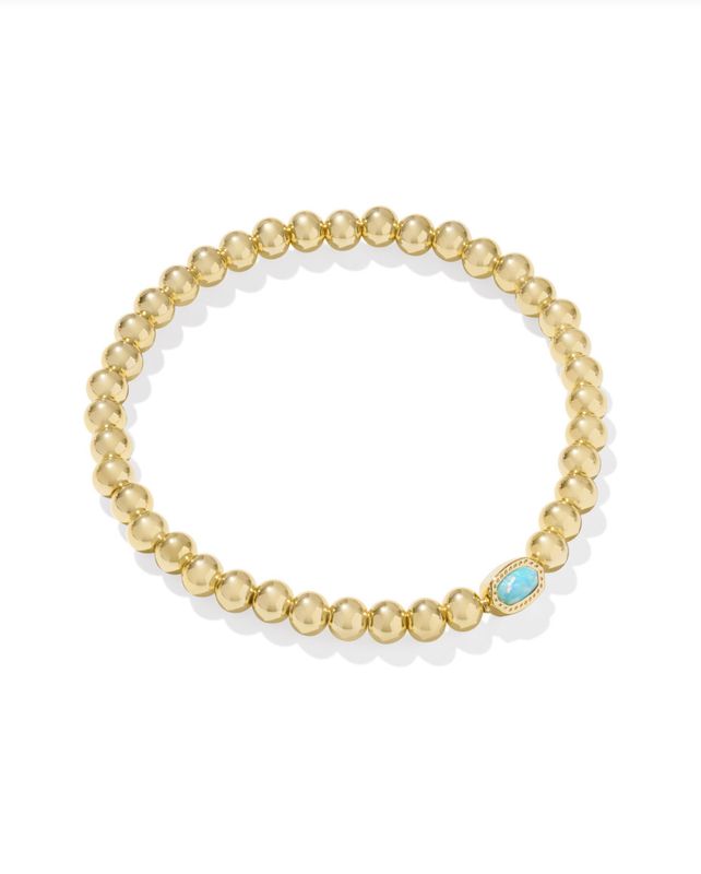 The Mini Elaina Stretch Bracelet Gold Teal Opal