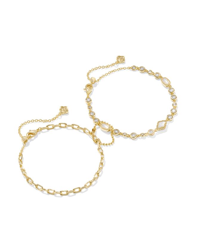 The Mini Elisa Abbie Set Bracelet Gold White Mix