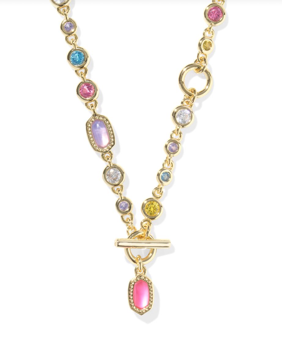 The Mini Elisa Abbie Strand Necklace Gold Multi Mix