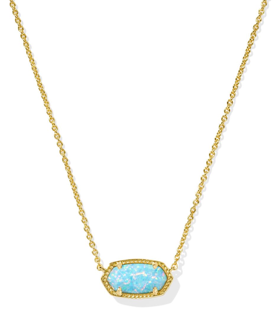 The Elisa Necklace Gold Teal Opal