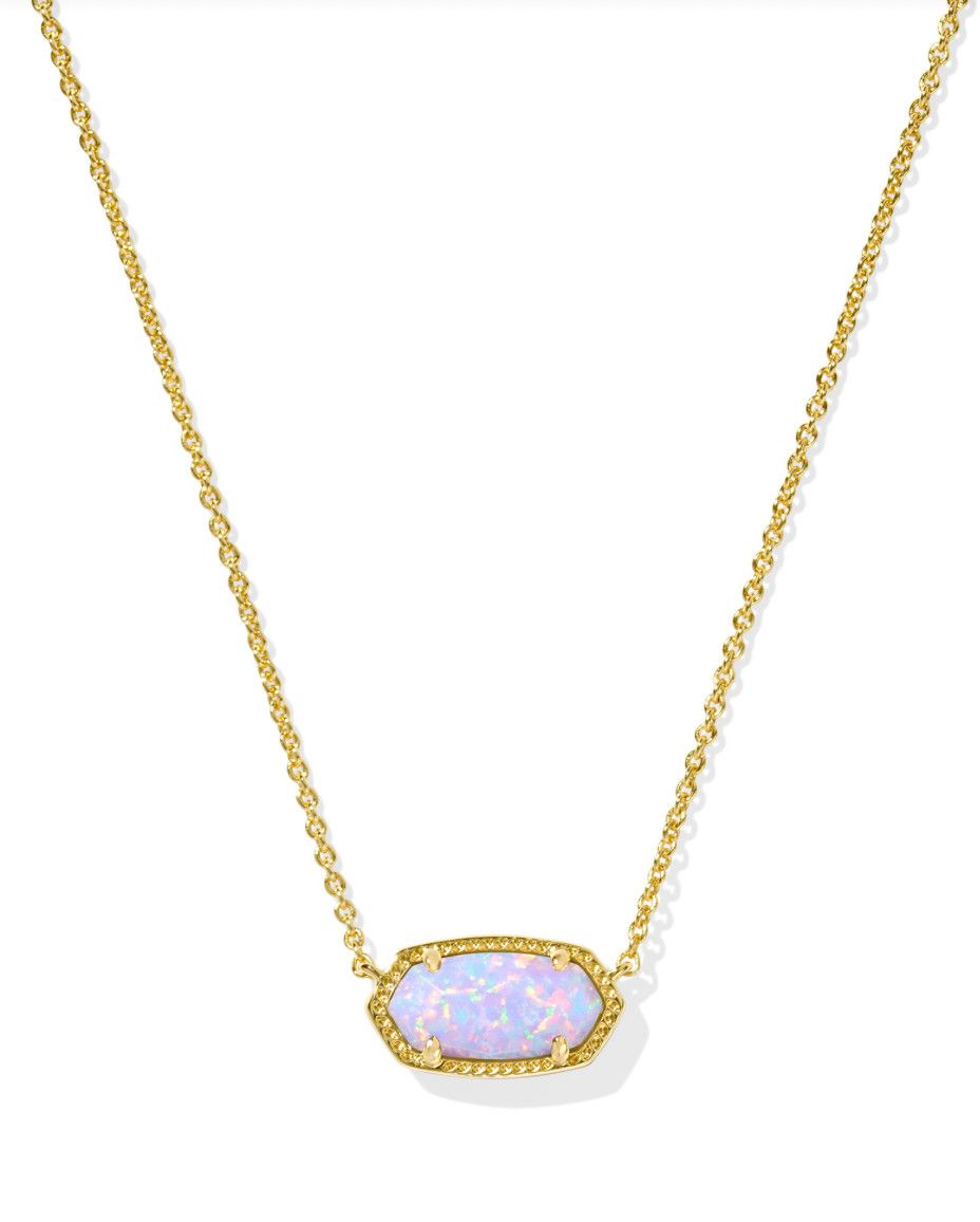 The Elisa Necklace Gold Lilac Opal