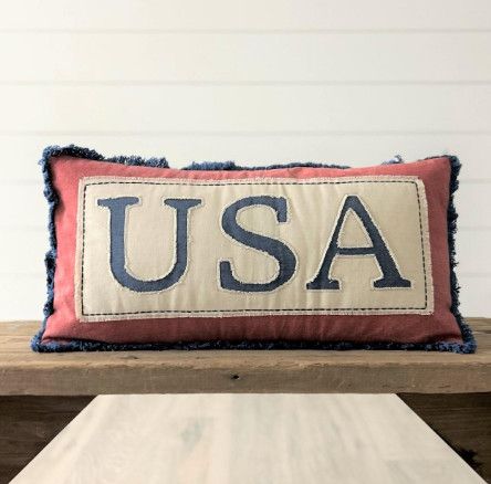 Stonewashed USA Lumbar Pillow
