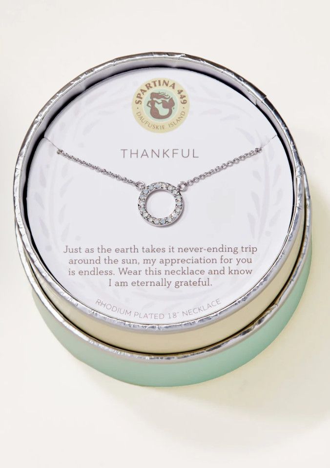 SLV Necklace 18&quot; Thankful/Ring, Color: Silver