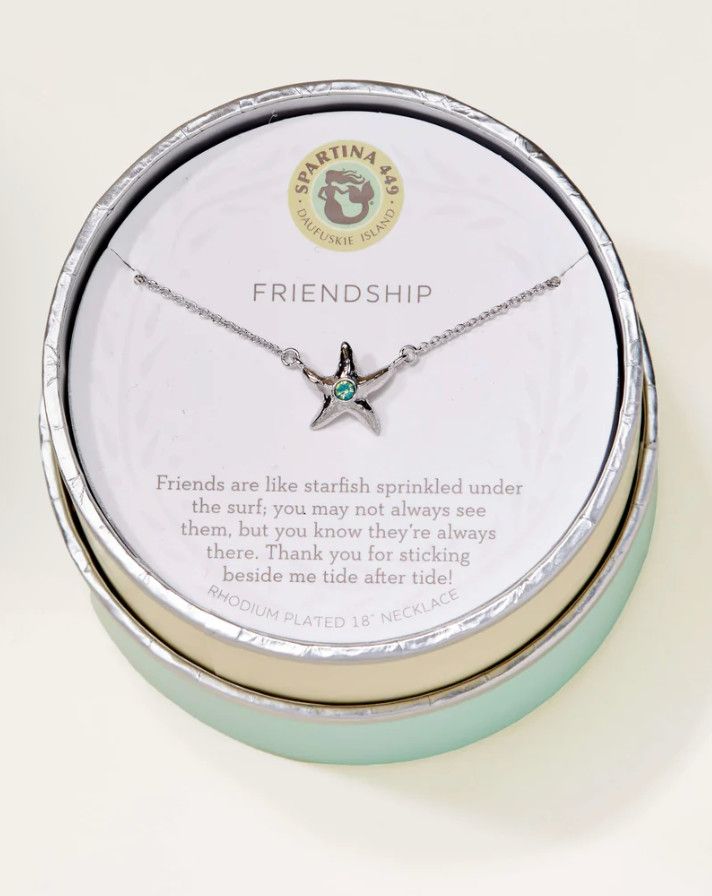 SLV Necklace 18&quot; Friendship/Starfish, Color: Silver