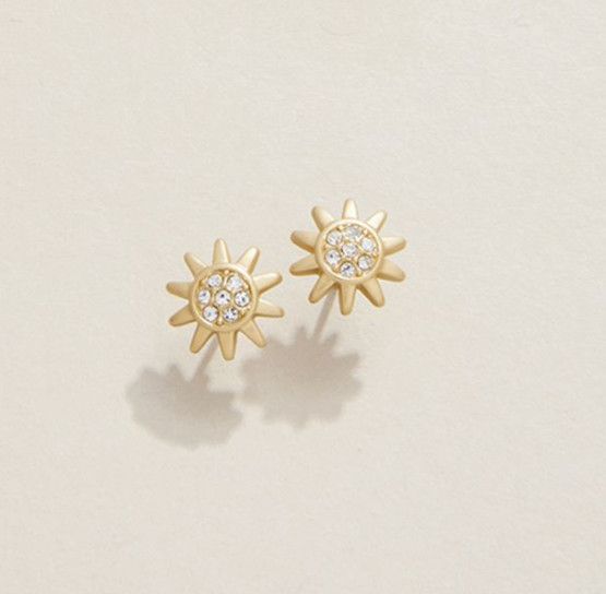 SLV Sunshine/Sun Stud Earrings, Color: Gold