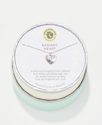 SLV Necklace 18&quot; Radiant Heart/Heart