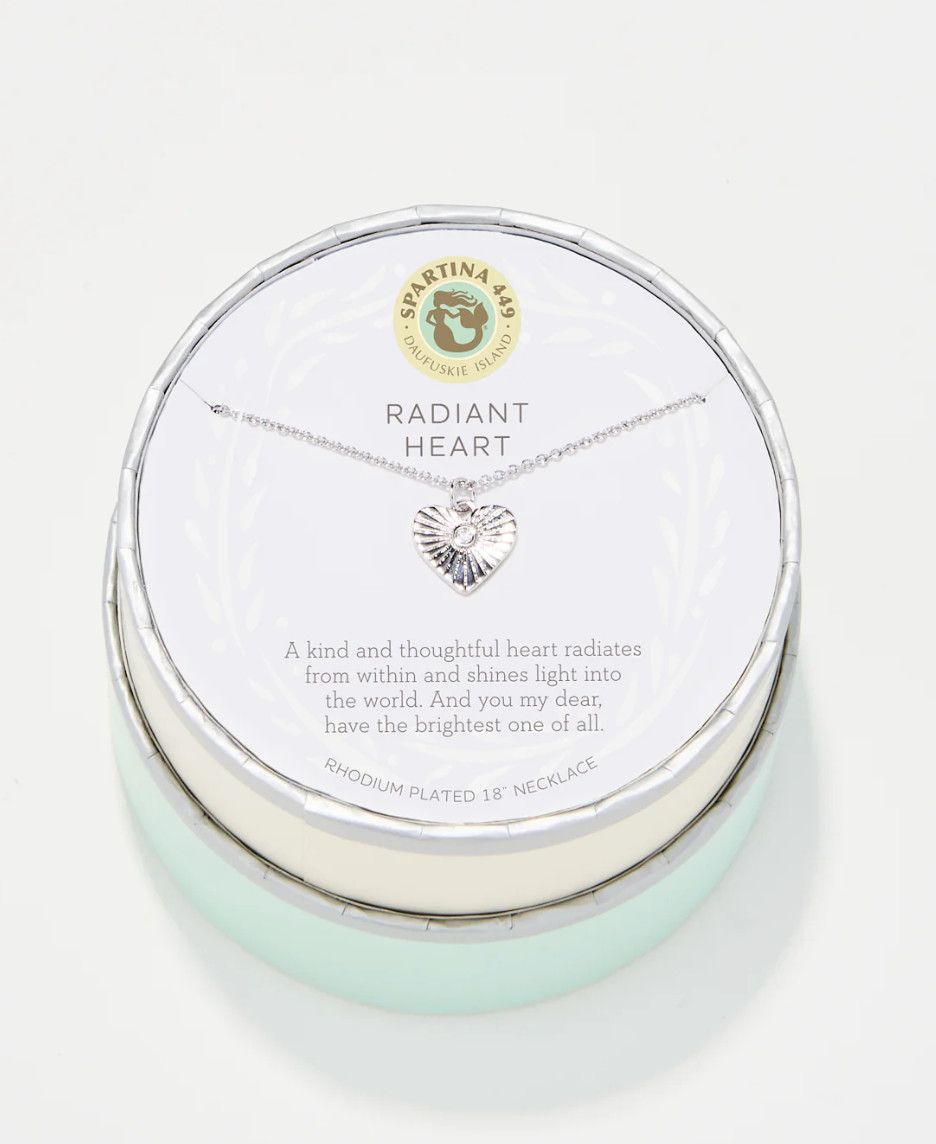 SLV Necklace 18&quot; Radiant Heart/Heart, Color: Silver