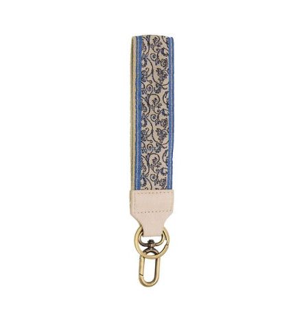 Easy Find Wristlet Keychain | Blue Toile Vineyard