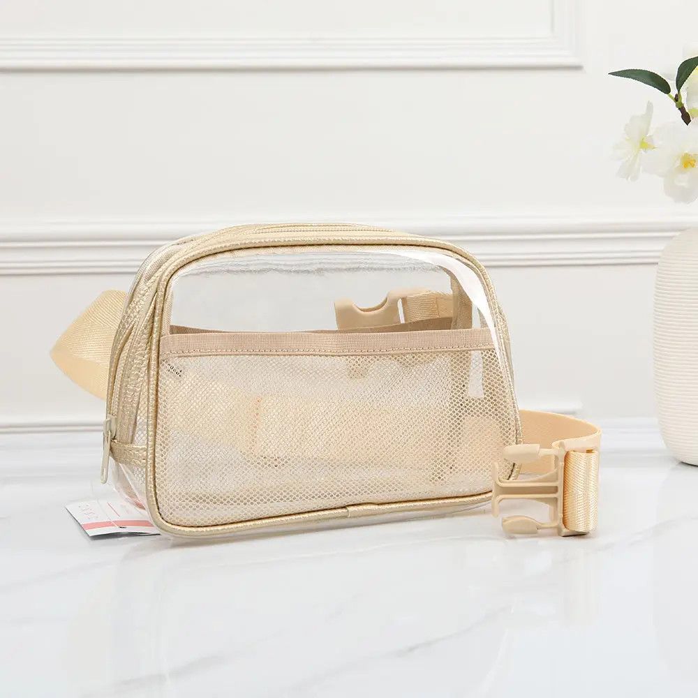 The Rylie Clear Crossbody, Color: Gold