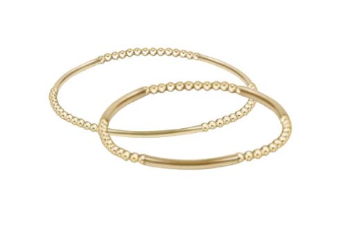 Bliss Bar Gold Pattern Bead Bracelet Gold