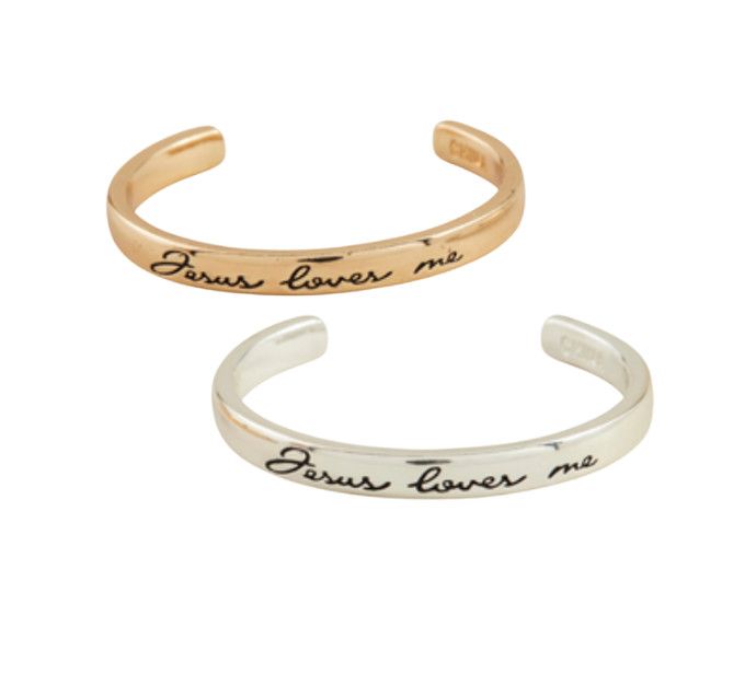 Jesus Loves Me Engraved Cuff Bracelet