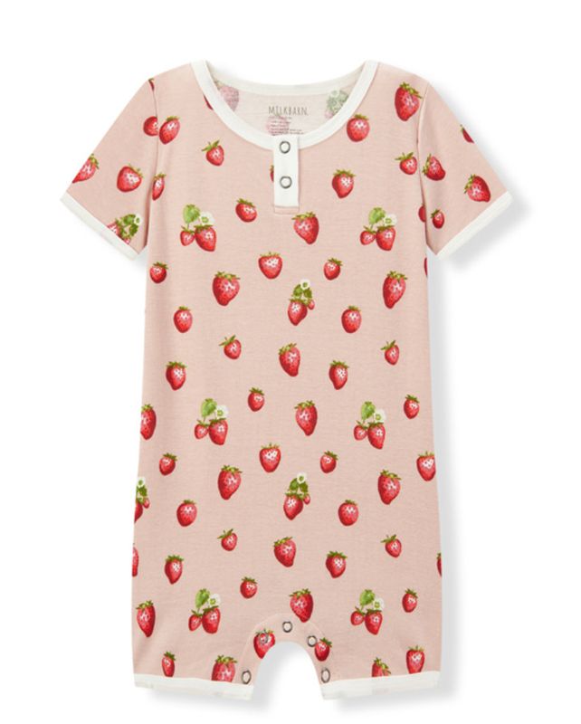 100% Organic Cotton Shortall Strawberry