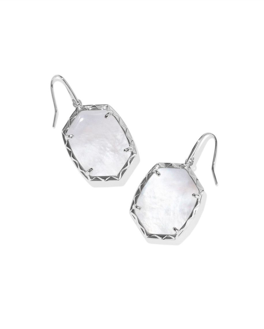 The Daphne Drop Earring Silver Ivory Mother of Pearl