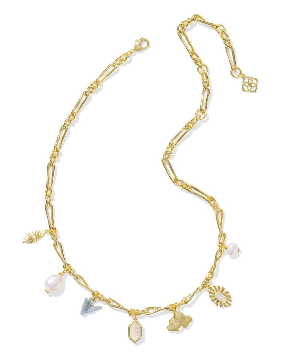 The Melody Charm Necklace Gold Neutral Mix