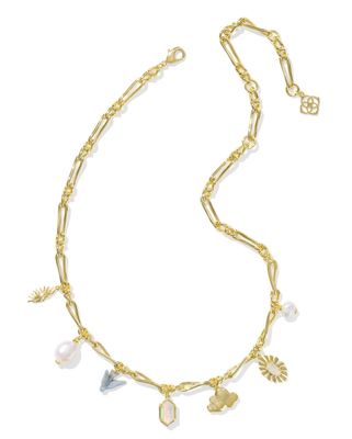 The Melody Charm Necklace Gold Neutral Mix