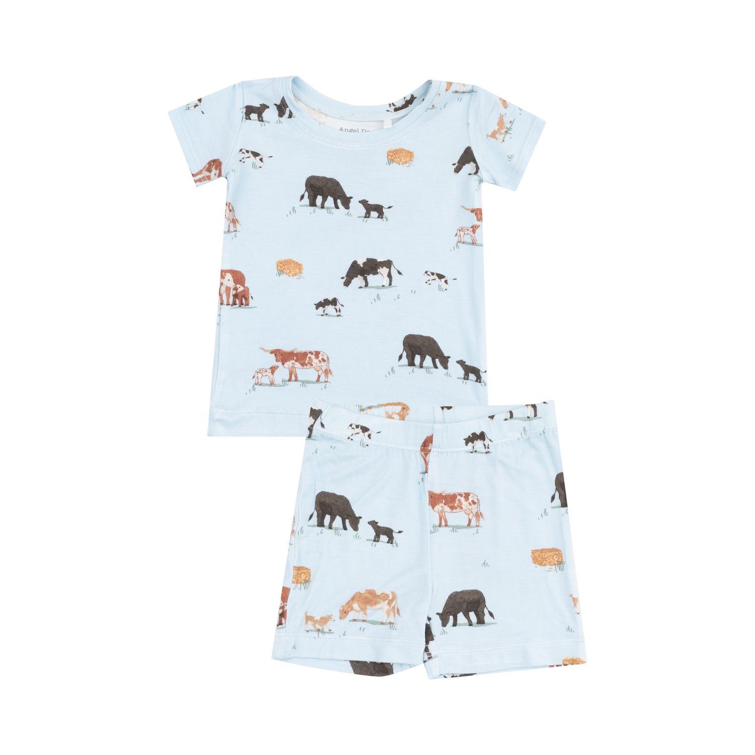 Cow Families Loungewear Short set, Color: Blue, Size: 18-24M