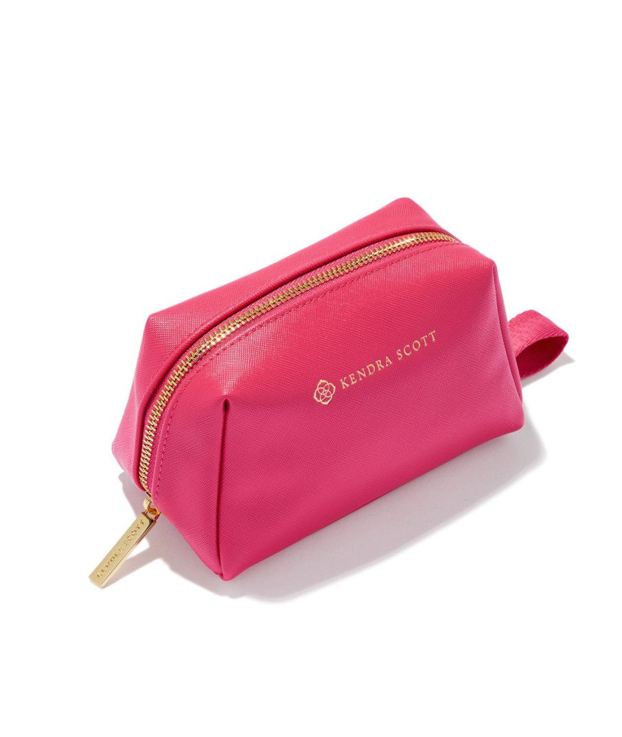Kendra Scott Small Cosmetic Zip Case, Color: Gold Hot Pink