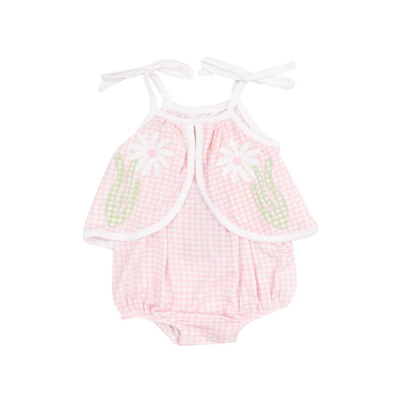 Applique Sunsuit  Pink Gingham