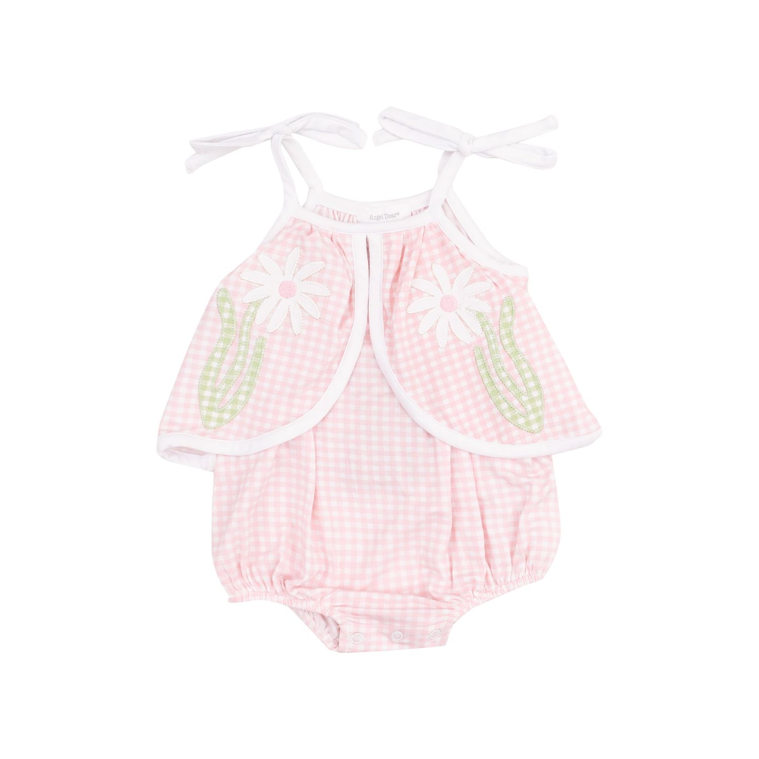 Applique Sunsuit  Pink Gingham, Size: 3-6M
