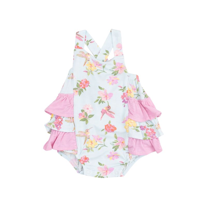 Cute Hummingbirds Ruffled Sunsuit