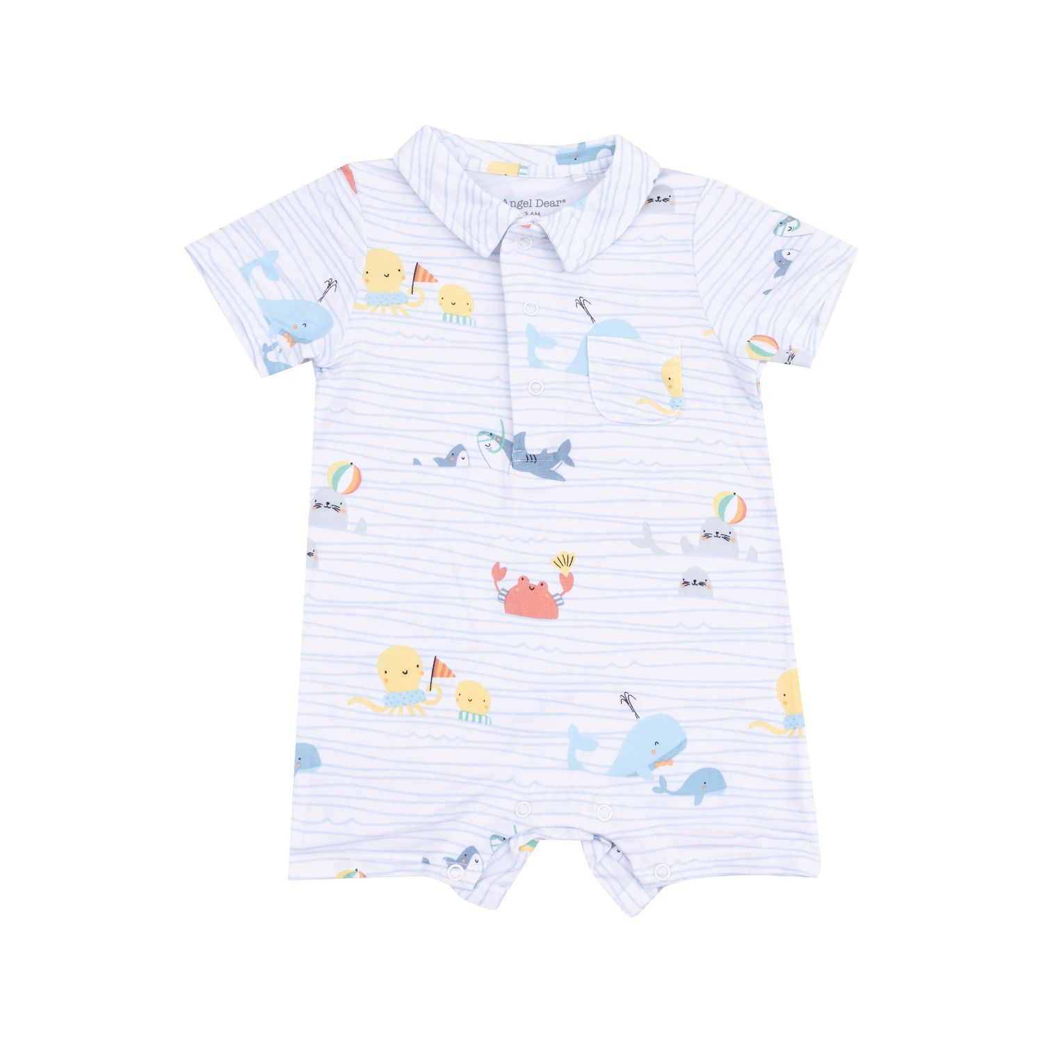 Sea Stripes Polo Shortie, Size: 6-12M