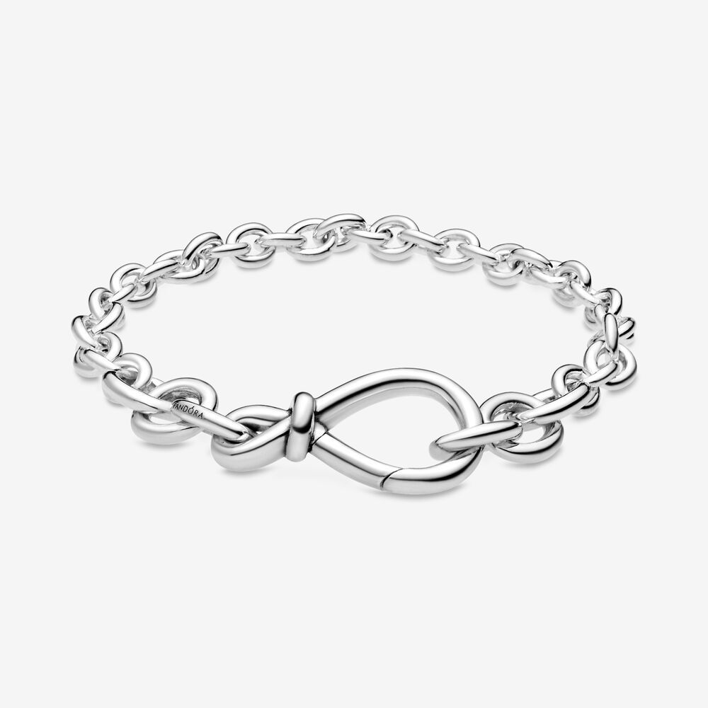 PANDORA™  Chunky Infinity Knot Sterling Silver  Chain Bracelet, Size: 18