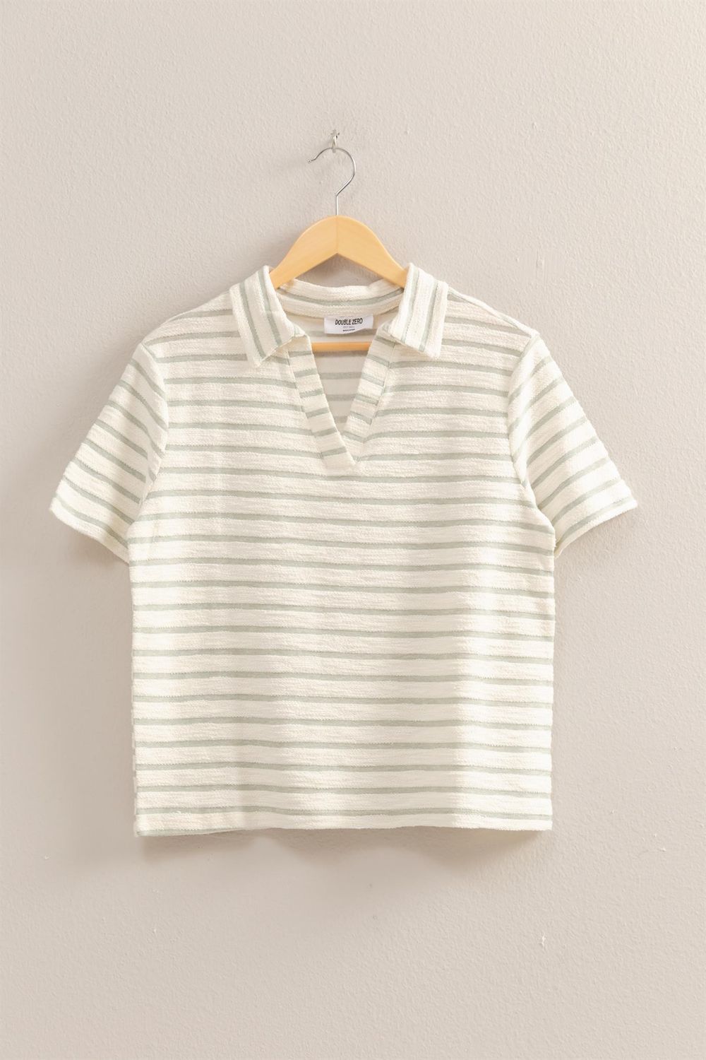 The Lake Top, Color: Sage Green/Cream, Size: S