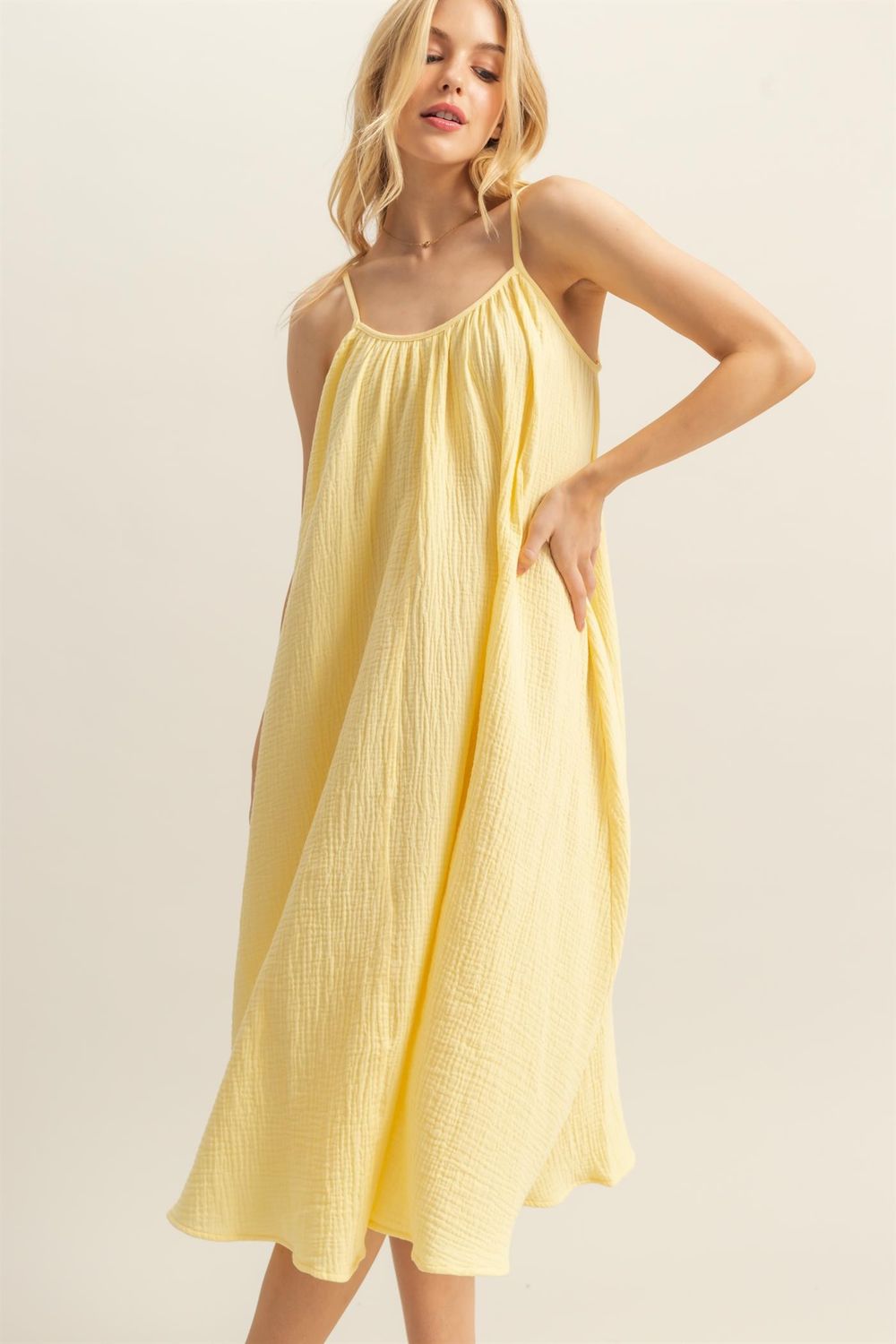 The Island Breeze Dress, Size: S, Color: Butter