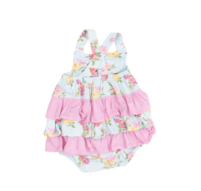 Cute Hummingbirds Ruffled Sunsuit