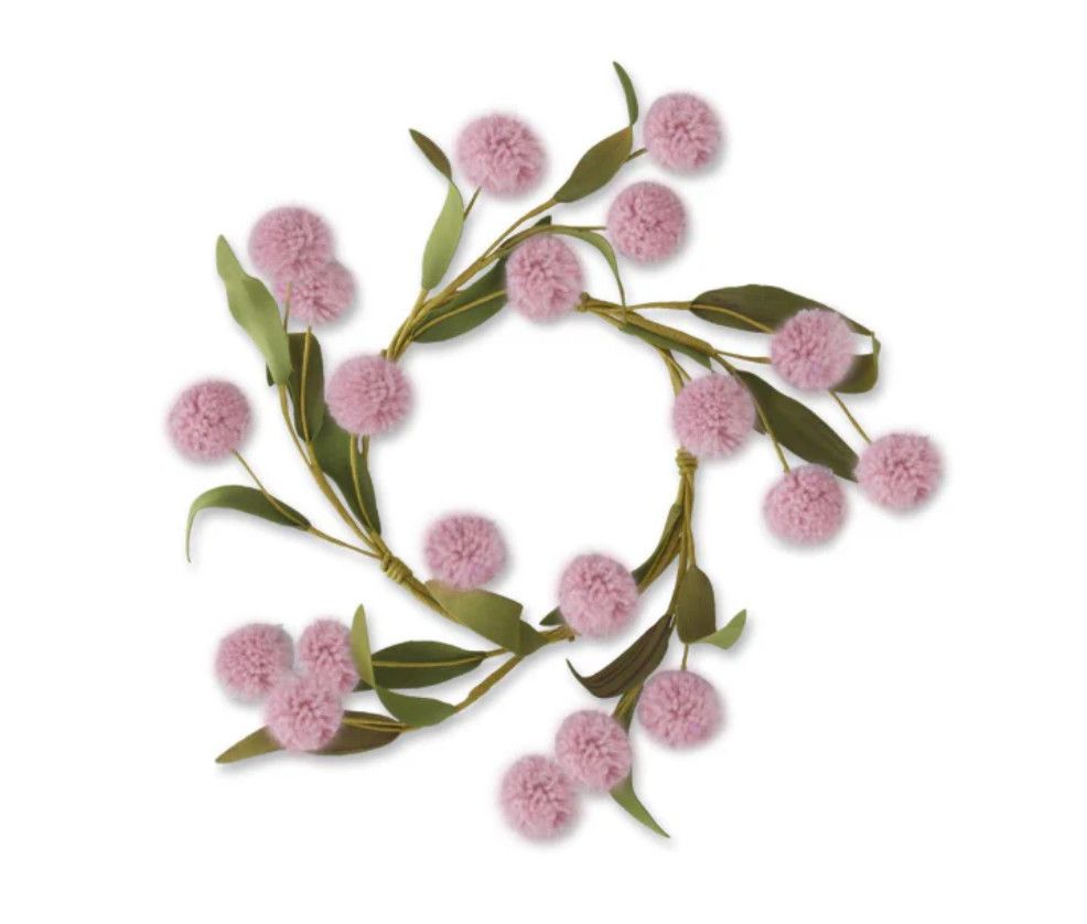 Pompom Candle Ring Purple 8.5&quot;